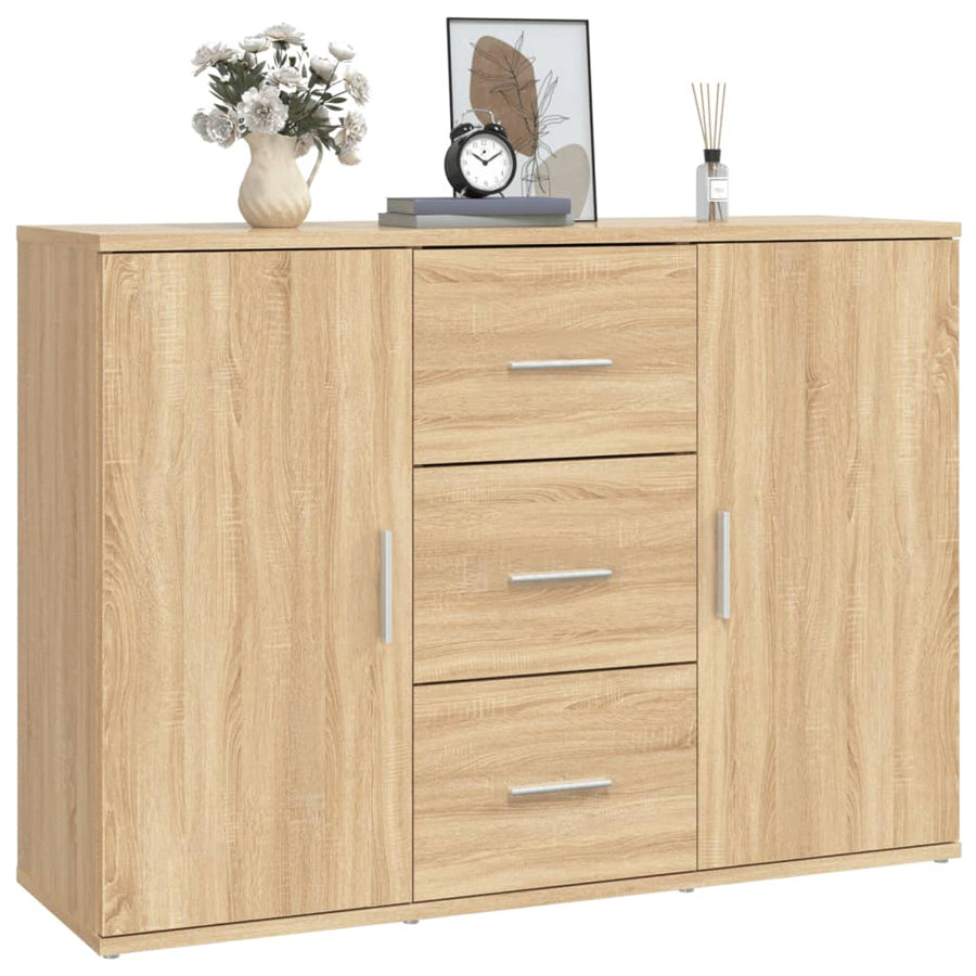 Dressoir 91X29,5X65 Cm Bewerkt Hout Sonoma Eikenkleurig