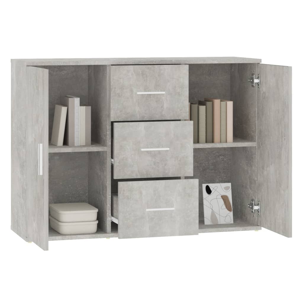 Dressoir 91X29,5X65 Cm Bewerkt Hout Betongrijs