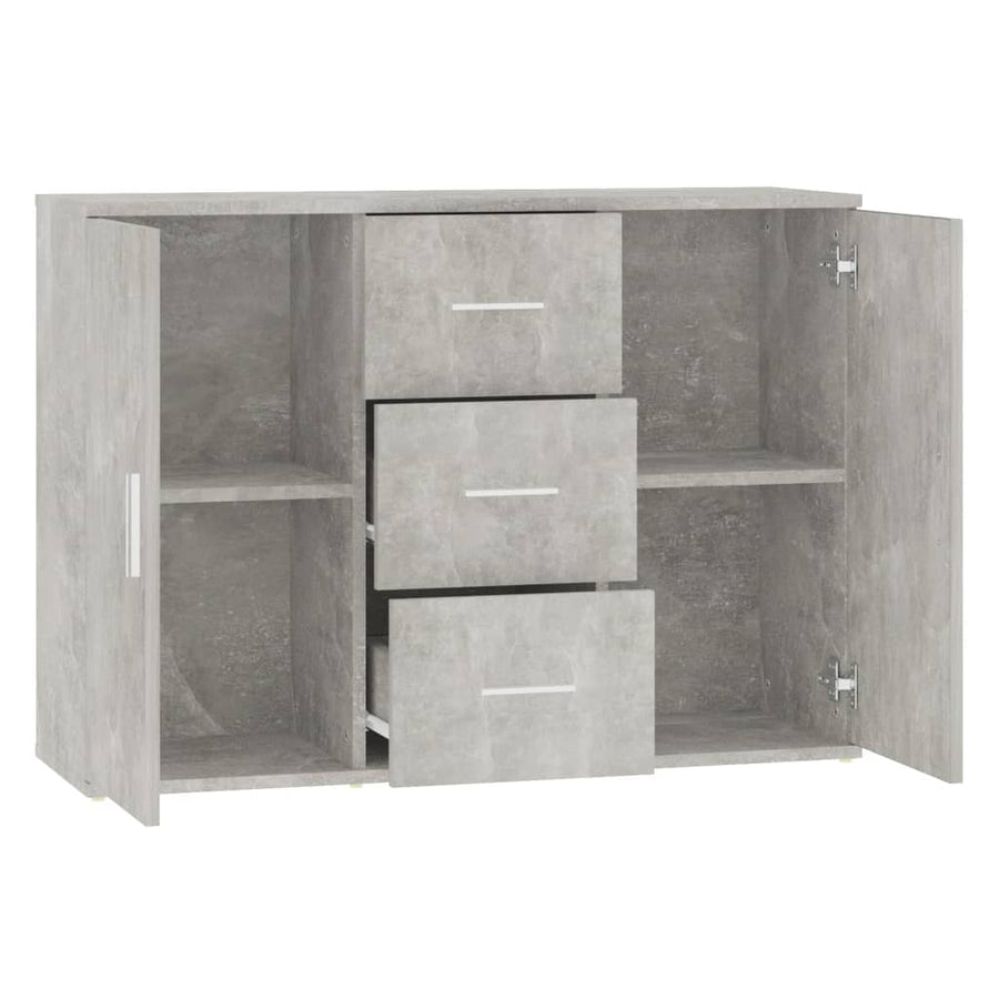 Dressoir 91X29,5X65 Cm Bewerkt Hout Betongrijs
