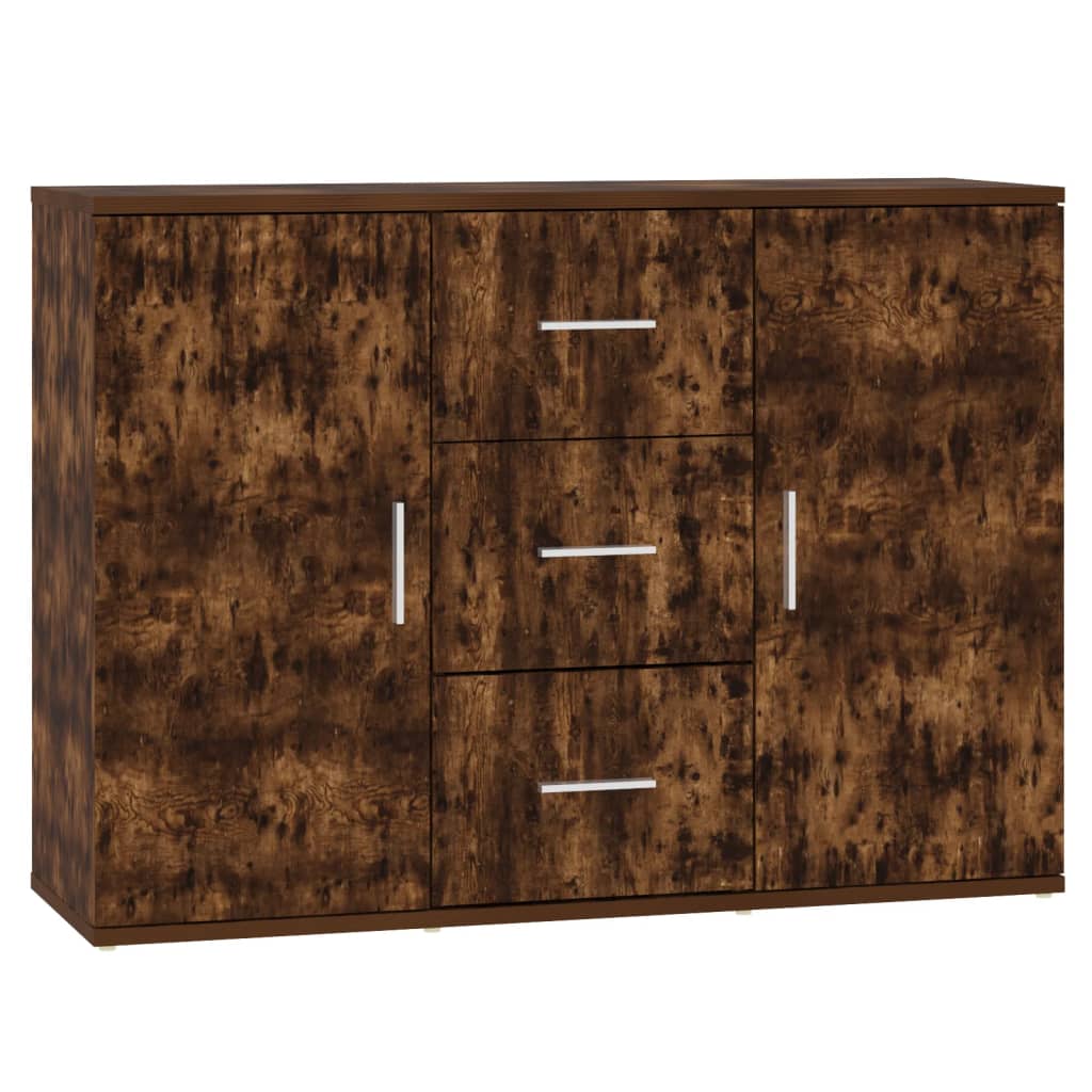Dressoir 91X29,5X65 Cm Bewerkt Hout Gerookt Eikenkleurig