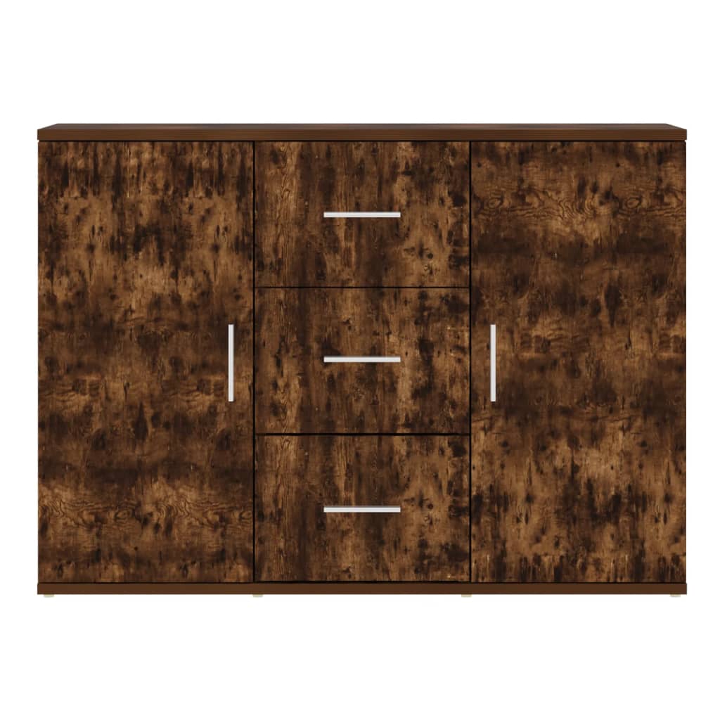 Dressoir 91X29,5X65 Cm Bewerkt Hout Gerookt Eikenkleurig