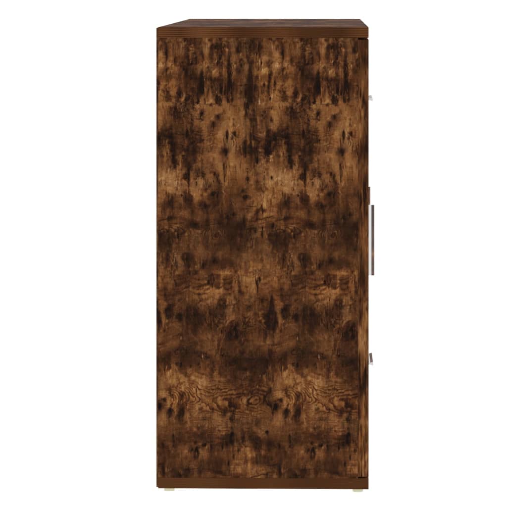 Dressoir 91X29,5X65 Cm Bewerkt Hout Gerookt Eikenkleurig