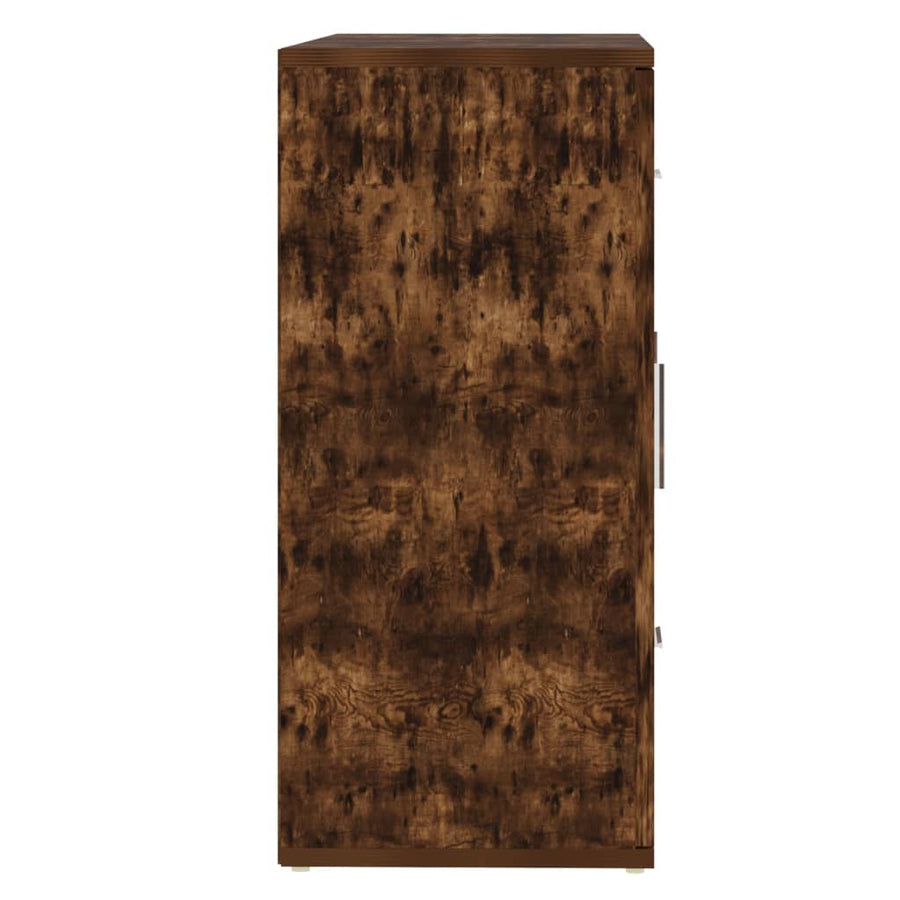 Dressoir 91X29,5X65 Cm Bewerkt Hout Gerookt Eikenkleurig