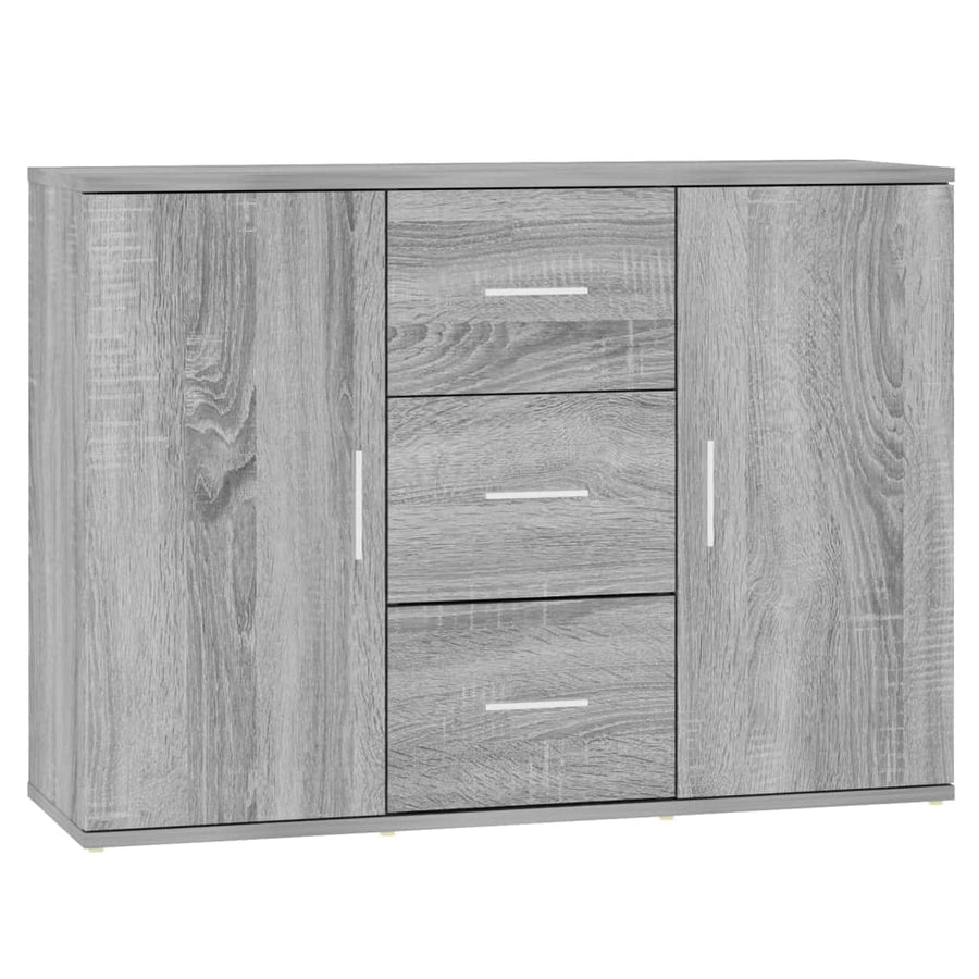 Dressoir 91X29,5X65 Cm Bewerkt Hout Grijs Sonoma Eikenkleurig