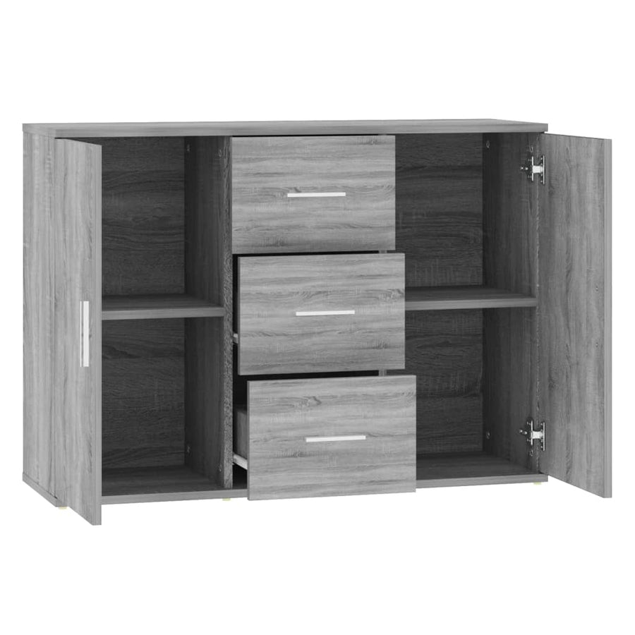 Dressoir 91X29,5X65 Cm Bewerkt Hout Grijs Sonoma Eikenkleurig