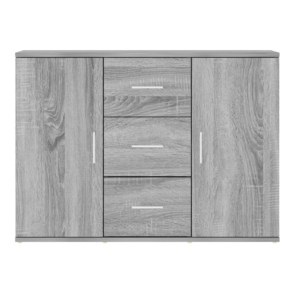 Dressoir 91X29,5X65 Cm Bewerkt Hout Grijs Sonoma Eikenkleurig