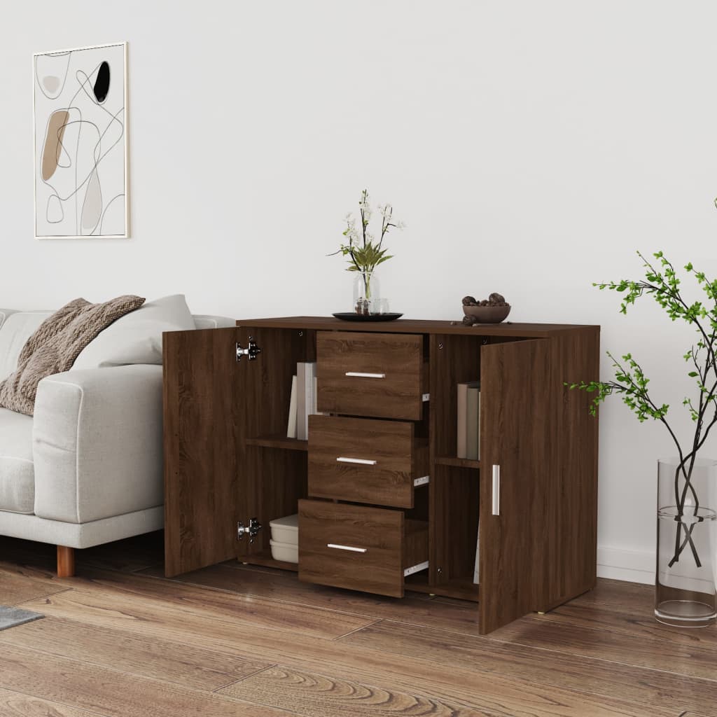 Dressoir 34,5x34x90 cm bewerkt hout grijs sonoma eikenkleurig