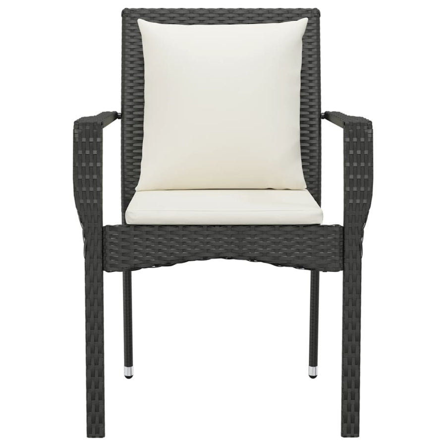 Tuinstoelen Met Kussens Poly Rattan 2 Zwart