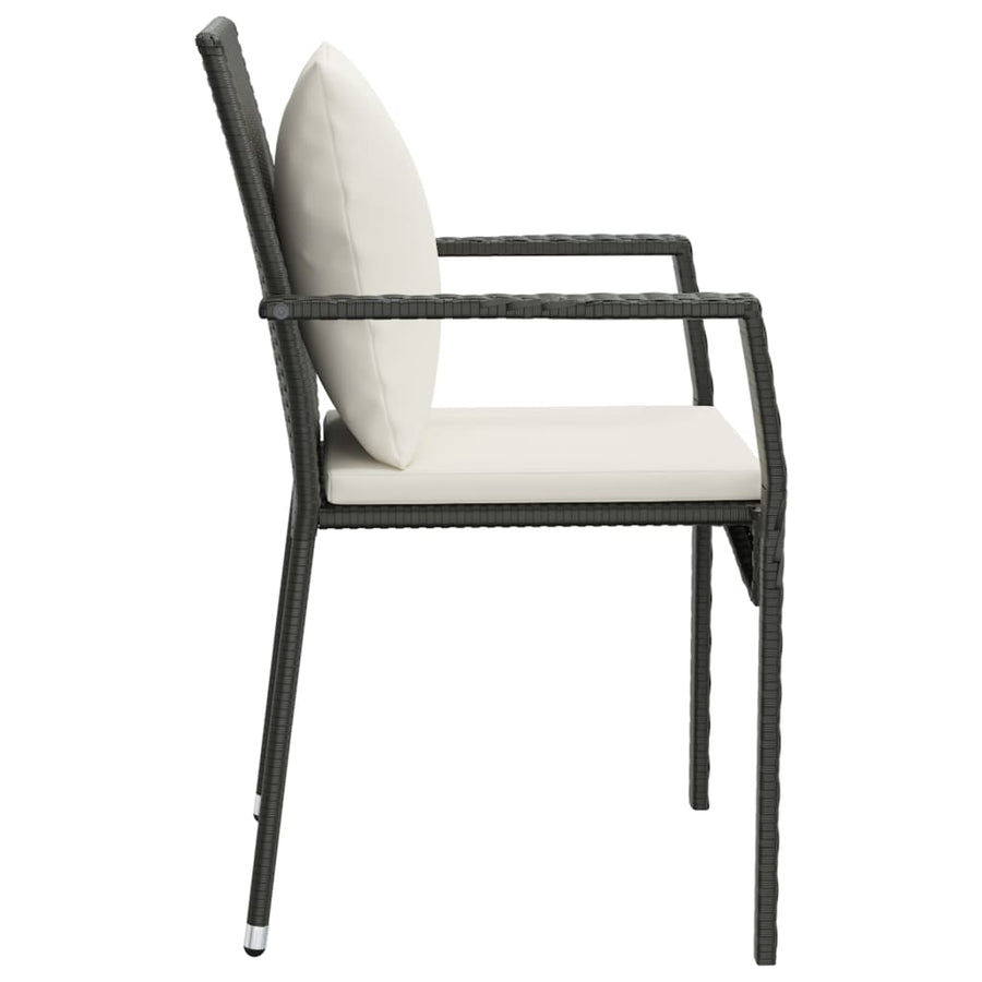 Tuinstoelen Met Kussens Poly Rattan 2 Zwart