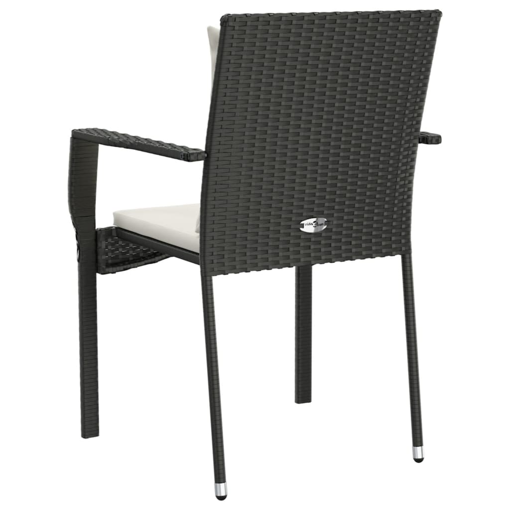 Tuinstoelen Met Kussens Poly Rattan 2 Zwart