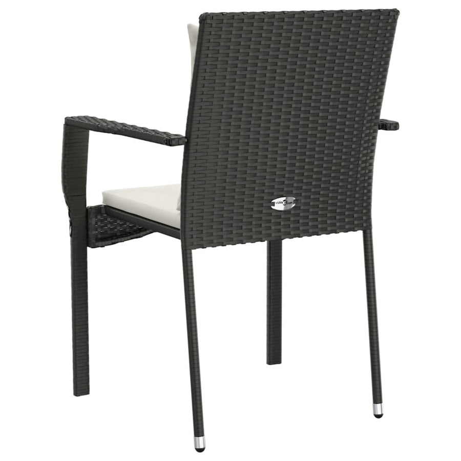 Tuinstoelen Met Kussens Poly Rattan 2 Zwart