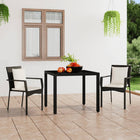 Garden chairs 2 pcs with cushions poly rattan black