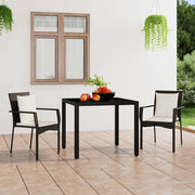 Tuinstoelen 2 st poly rattan zwart met kussens