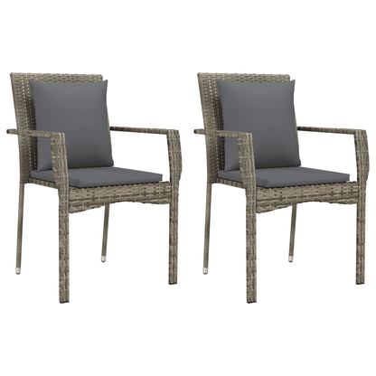 Tuinstoelen Met Kussens Poly Rattan 2 Grijs