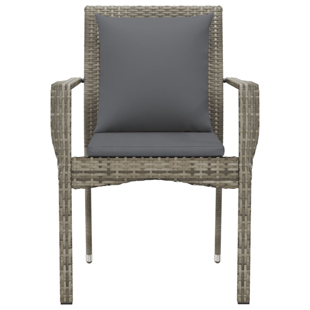 Tuinstoelen Met Kussens Poly Rattan 2 Grijs