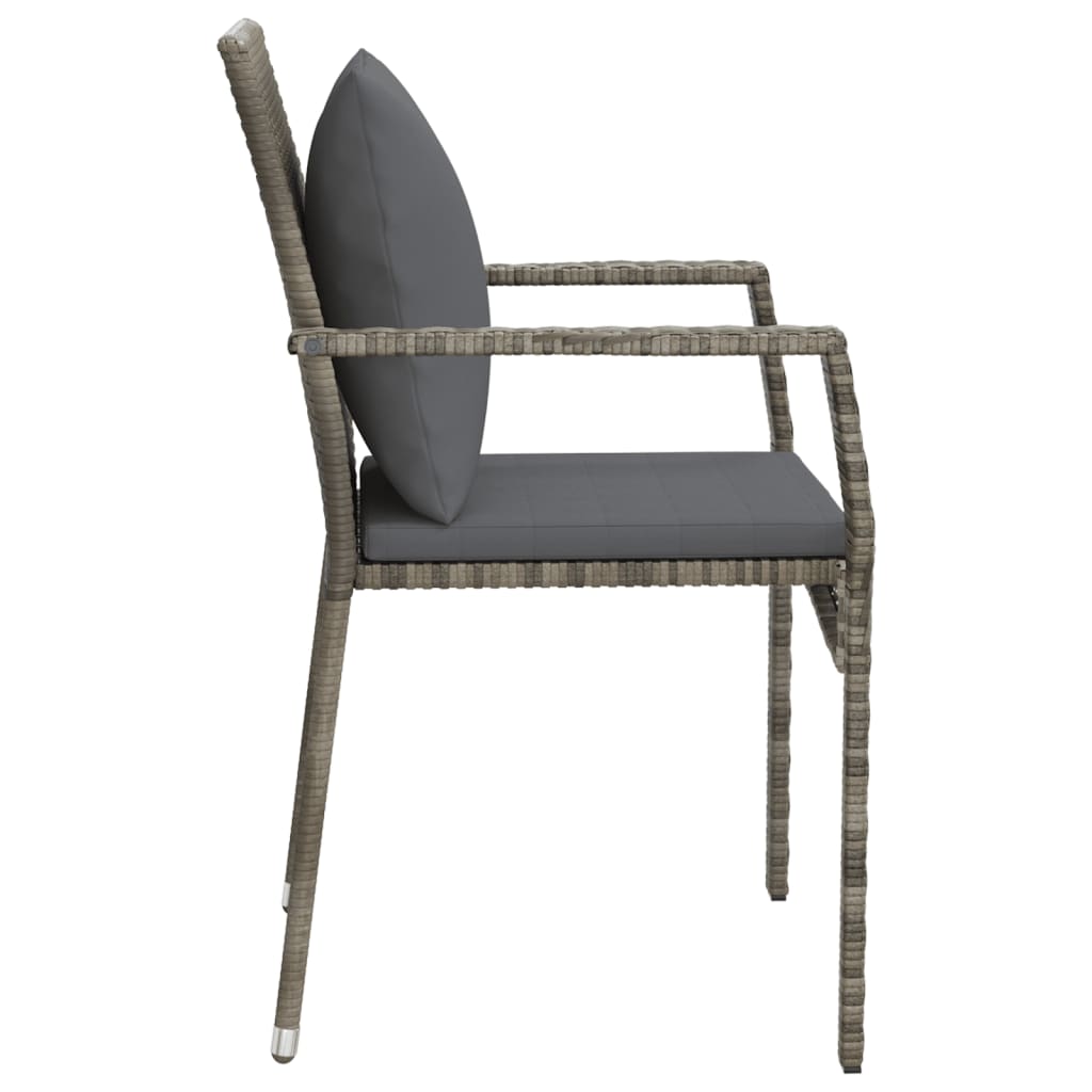 Tuinstoelen Met Kussens Poly Rattan 2 Grijs