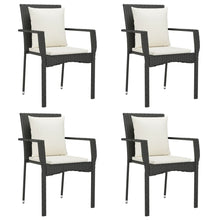Tuinstoelen Met Kussens Poly Rattan 4 Zwart