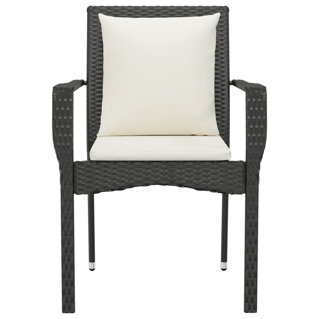 Tuinstoelen Met Kussens Poly Rattan 4 Zwart