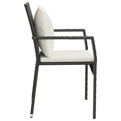 Tuinstoelen Met Kussens Poly Rattan 4 Zwart