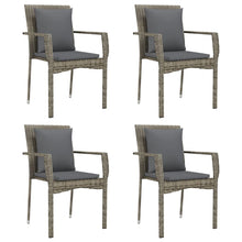 Tuinstoelen Met Kussens Poly Rattan 4 Grijs