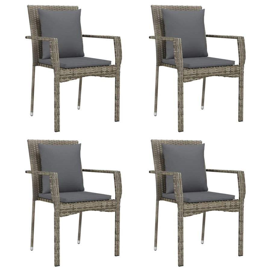 Tuinstoelen Met Kussens Poly Rattan 4 Grijs