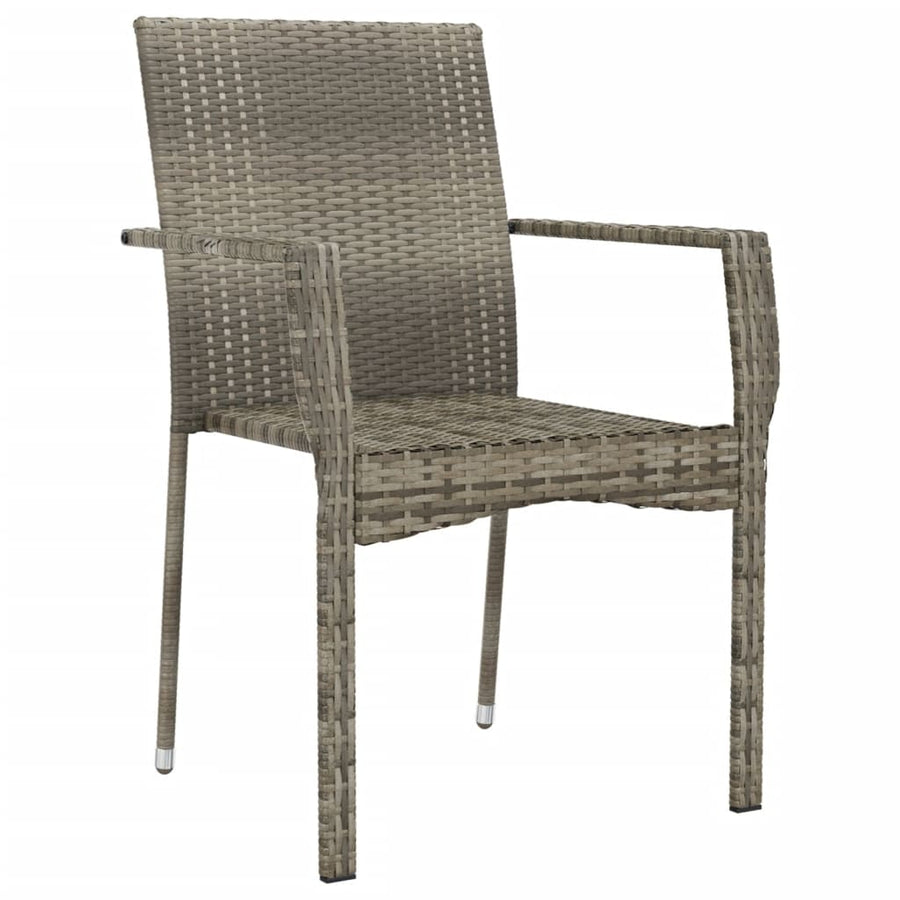 Tuinstoelen Met Kussens Poly Rattan 4 Grijs