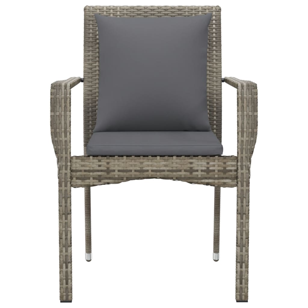 Tuinstoelen Met Kussens Poly Rattan 4 Grijs