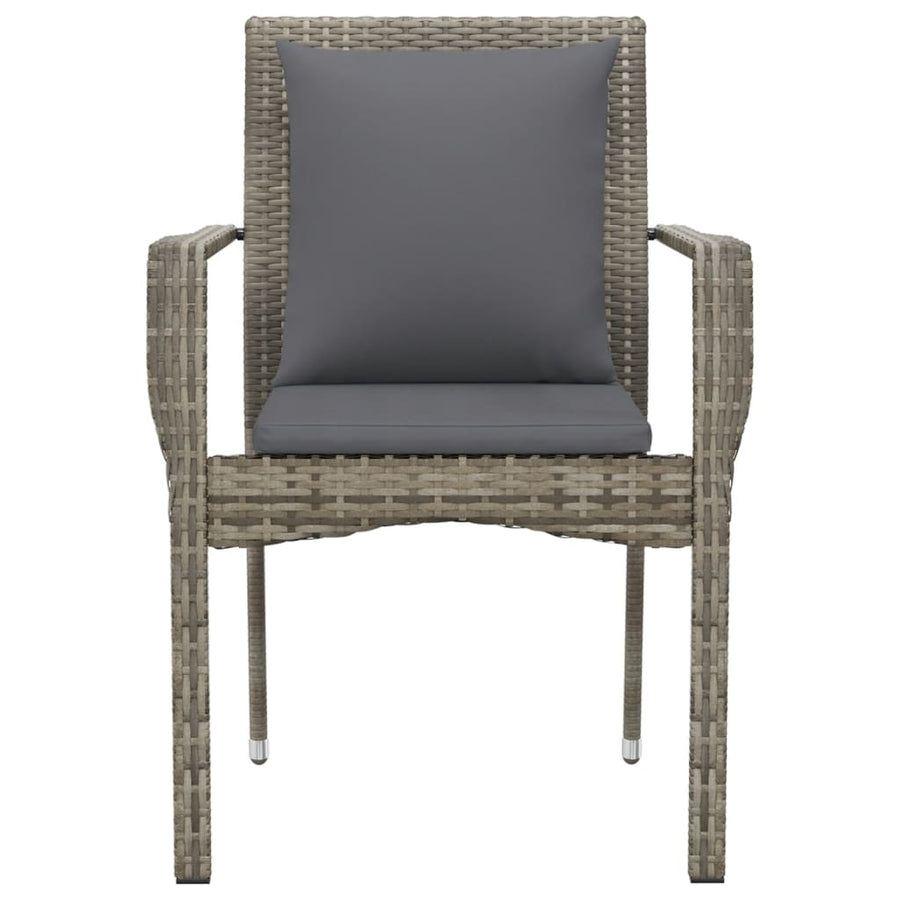 Tuinstoelen Met Kussens Poly Rattan 4 Grijs