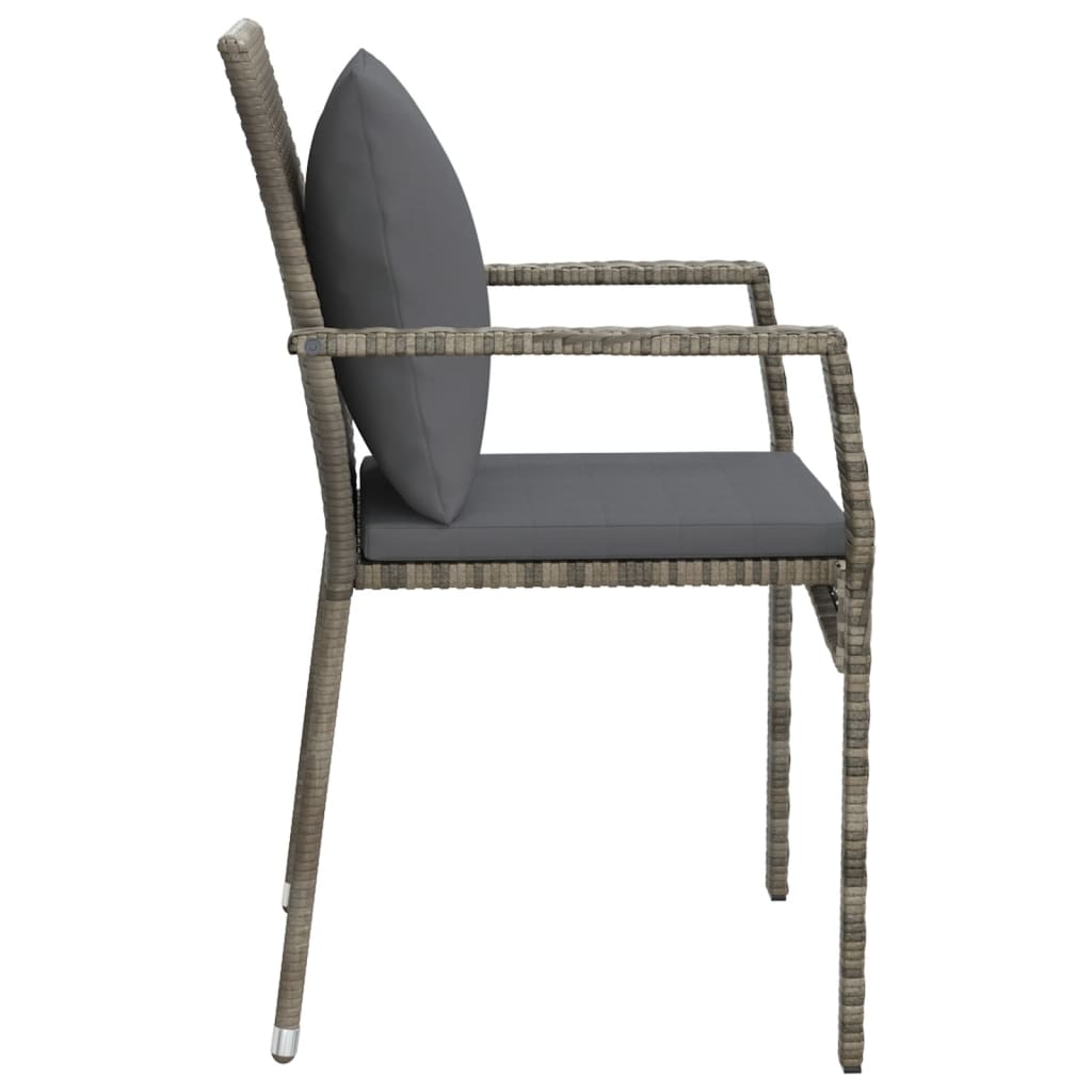 Tuinstoelen Met Kussens Poly Rattan 4 Grijs