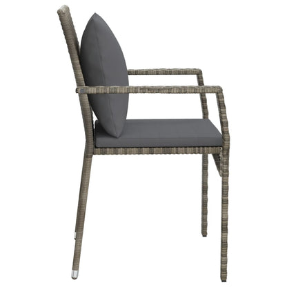 Tuinstoelen Met Kussens Poly Rattan 4 Grijs