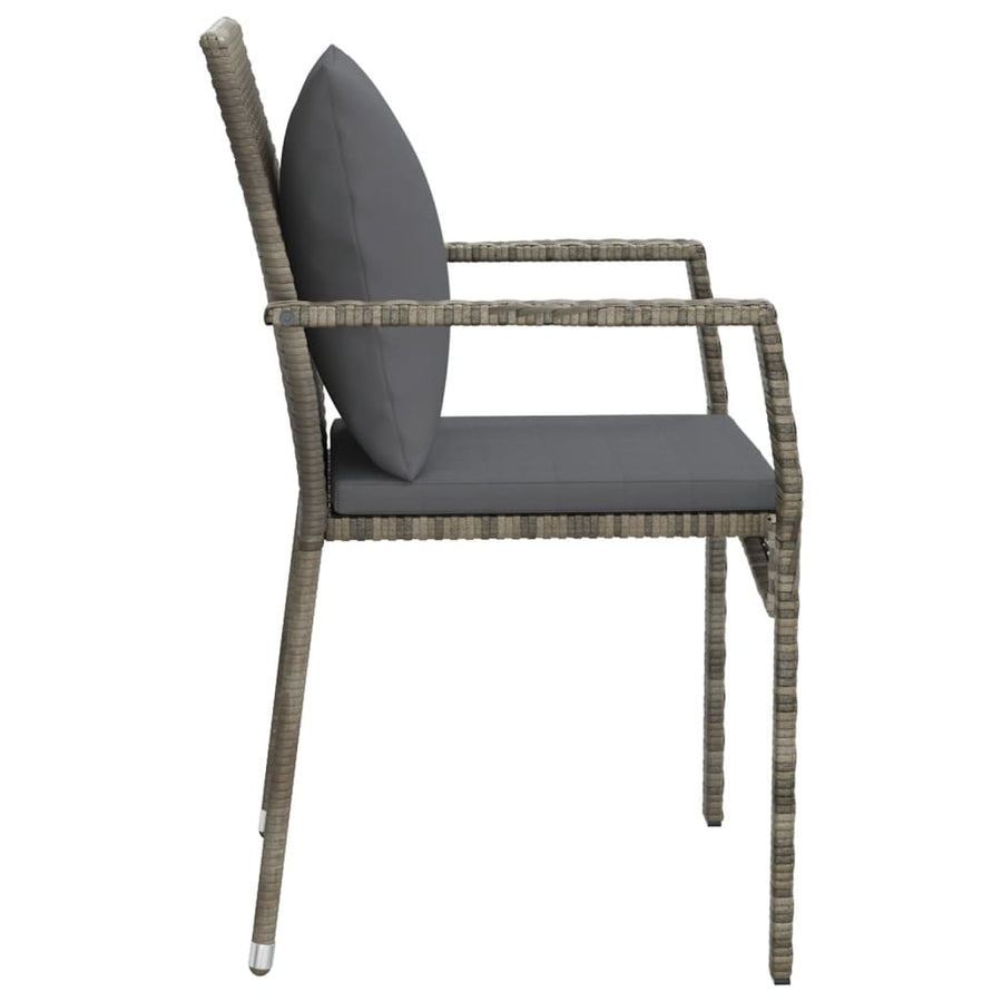 Tuinstoelen Met Kussens Poly Rattan 4 Grijs