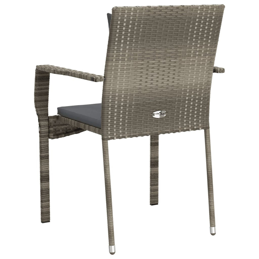 Tuinstoelen Met Kussens Poly Rattan 4 Grijs