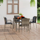 Garden chairs 4 pcs with cushions poly rattan grey