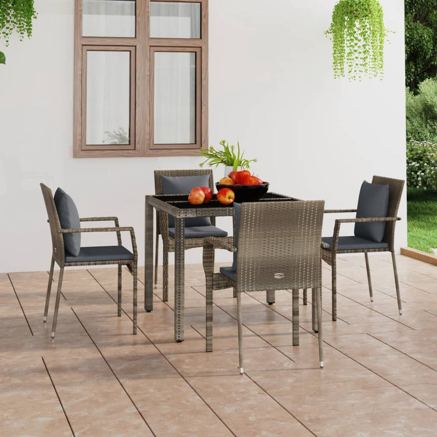 Tuinstoelen Met Kussens Poly Rattan 4 Grijs