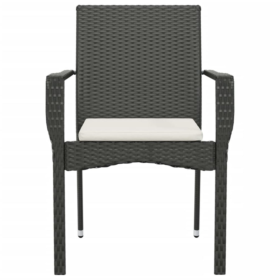 Tuinstoelen Met Kussens Poly Rattan 2 Zwart