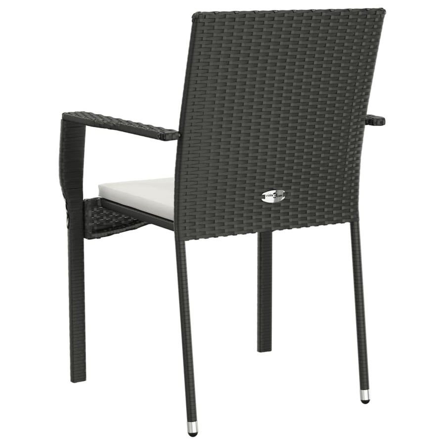 Tuinstoelen Met Kussens Poly Rattan 2 Zwart