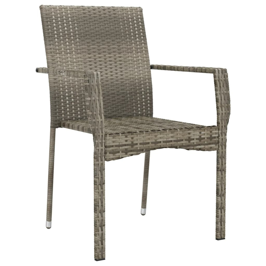 Tuinstoelen Met Kussens Poly Rattan 2 Grijs