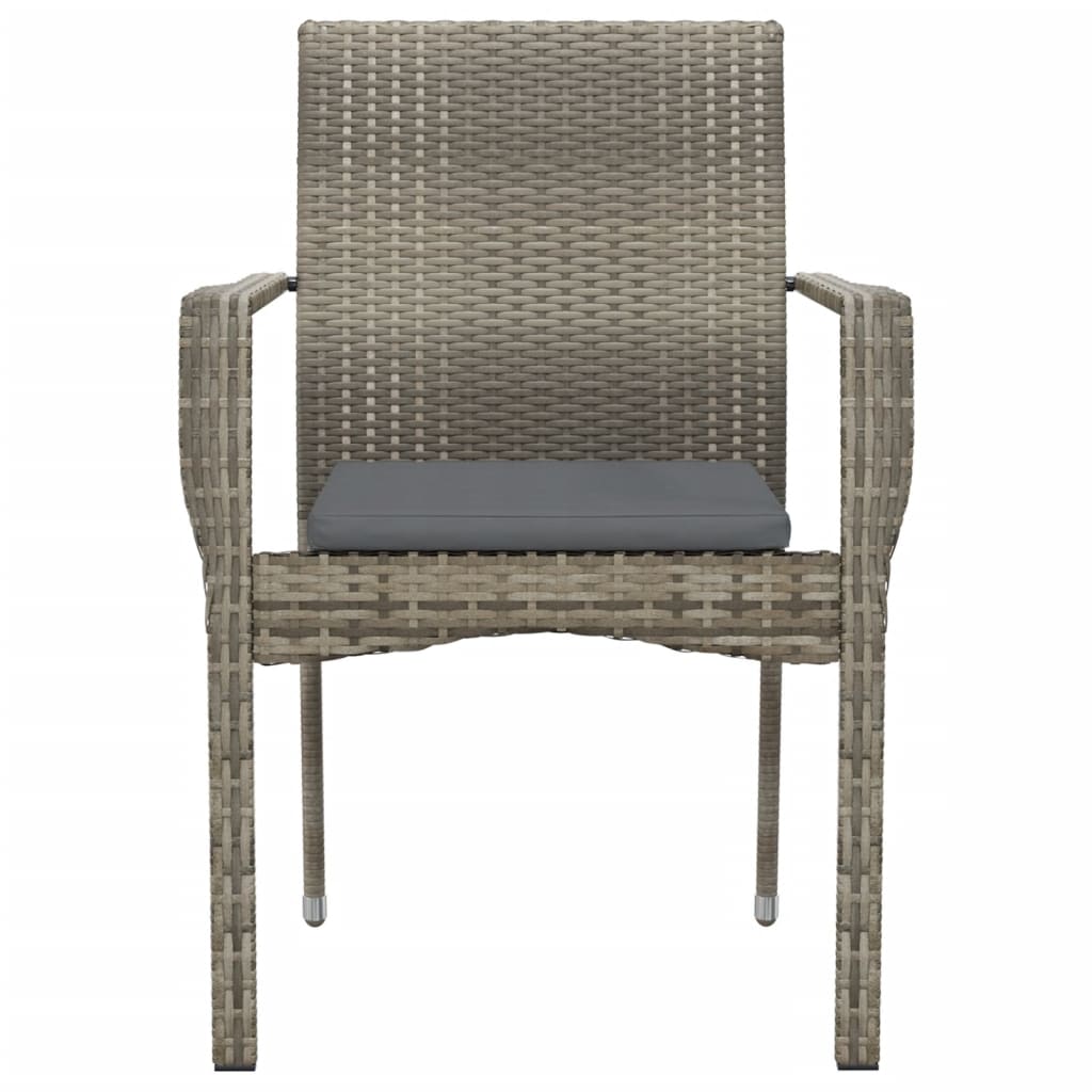 Tuinstoelen Met Kussens Poly Rattan 2 Grijs