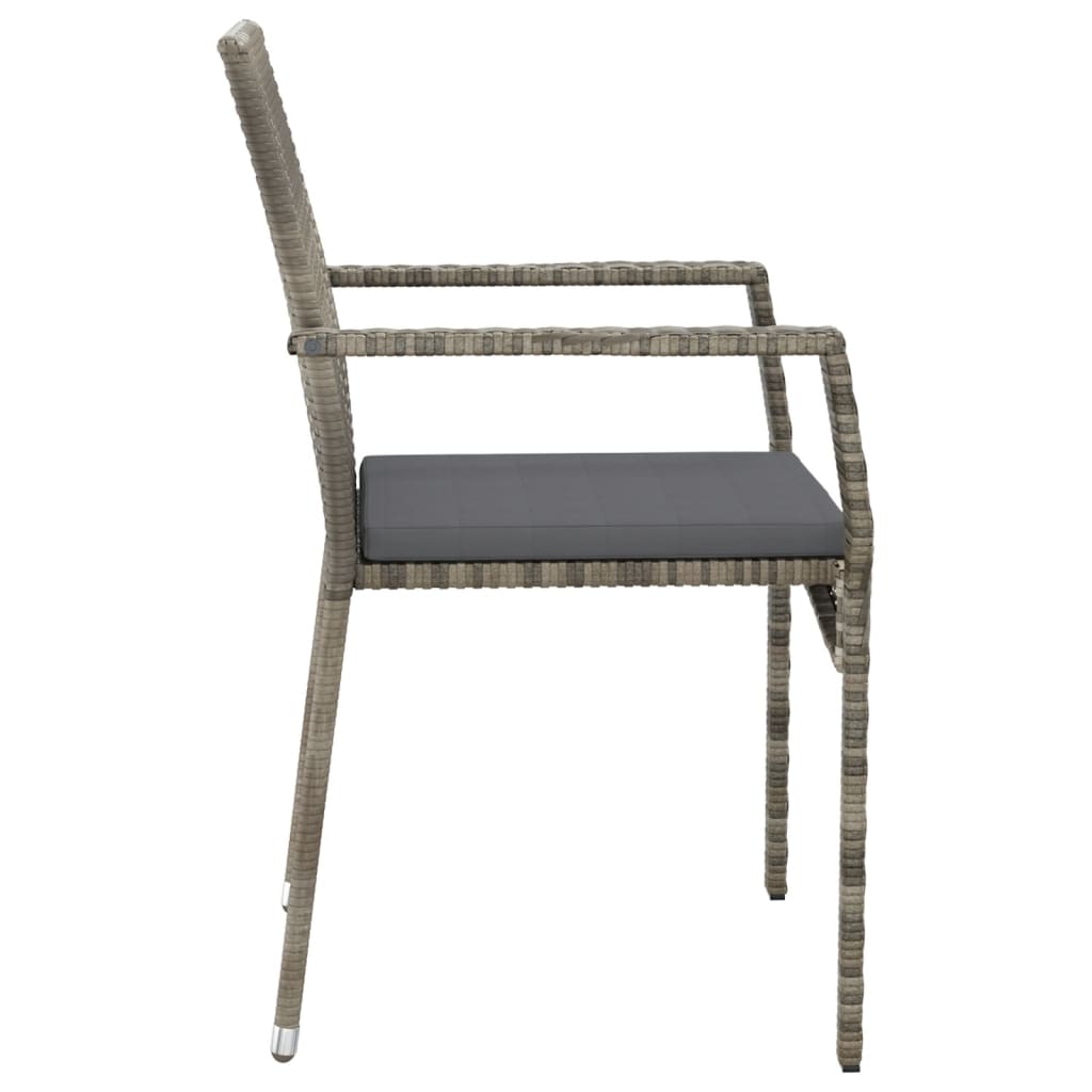Tuinstoelen Met Kussens Poly Rattan 2 Grijs