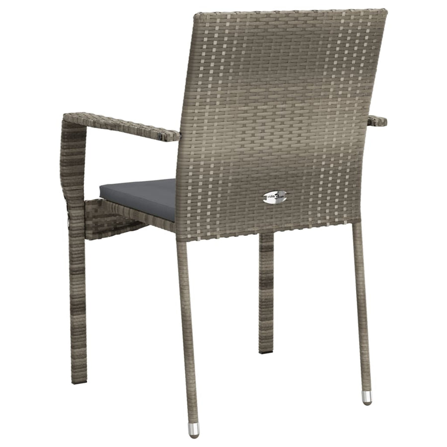Tuinstoelen Met Kussens Poly Rattan 2 Grijs