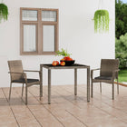 Garden chairs 2 pcs with cushions poly rattan grey
