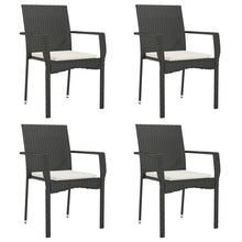 Tuinstoelen Met Kussens Poly Rattan 4 Zwart