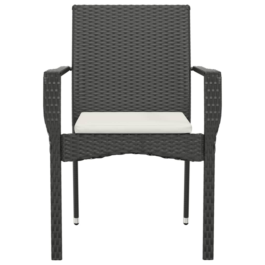 Tuinstoelen Met Kussens Poly Rattan 4 Zwart