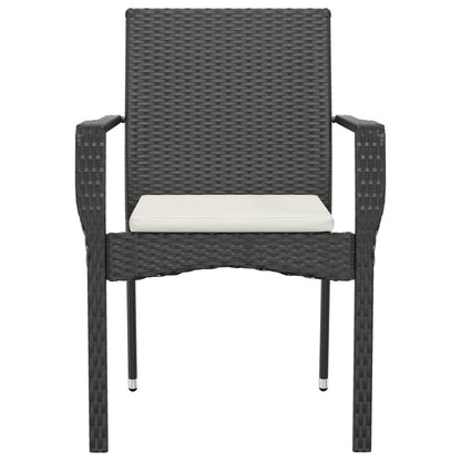 Tuinstoelen Met Kussens Poly Rattan 4 Zwart