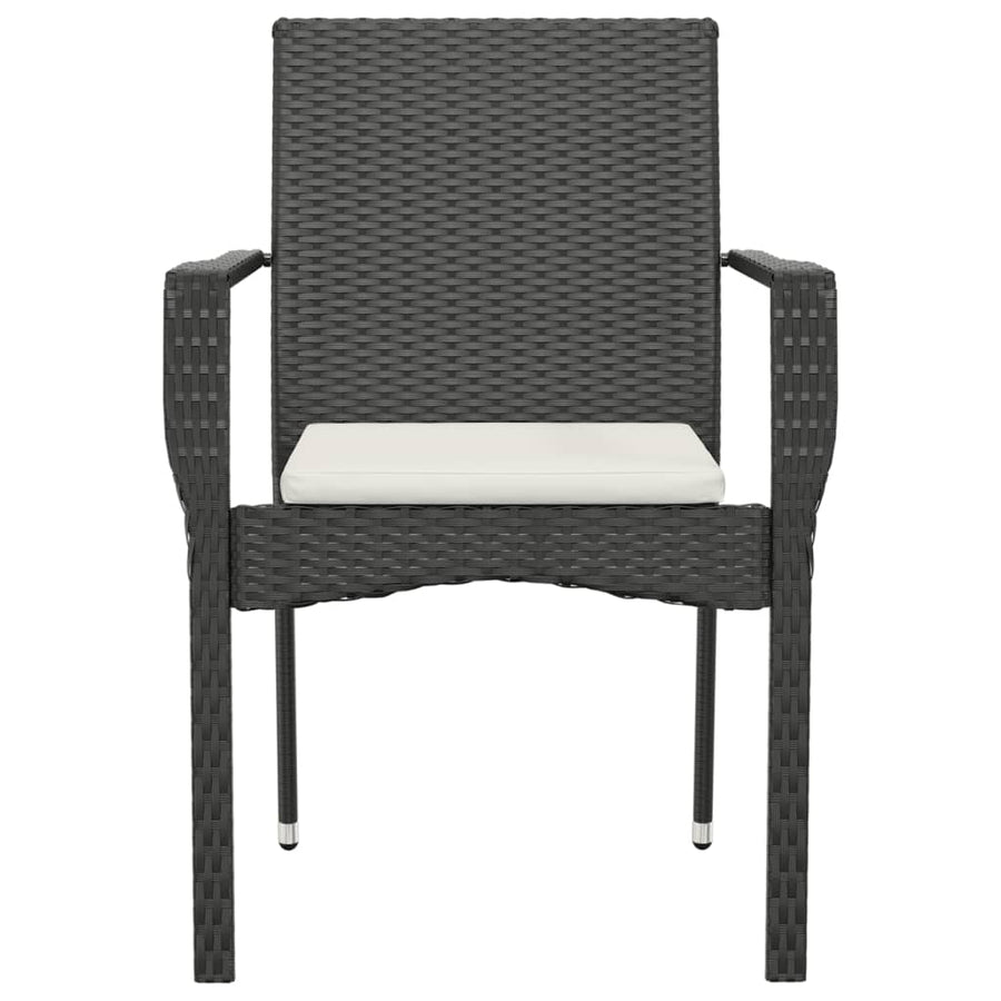 Tuinstoelen Met Kussens Poly Rattan 4 Zwart