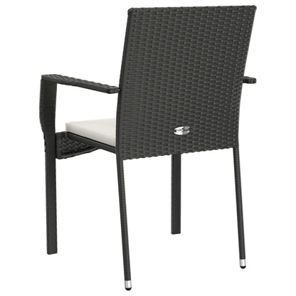Tuinstoelen Met Kussens Poly Rattan 4 Zwart