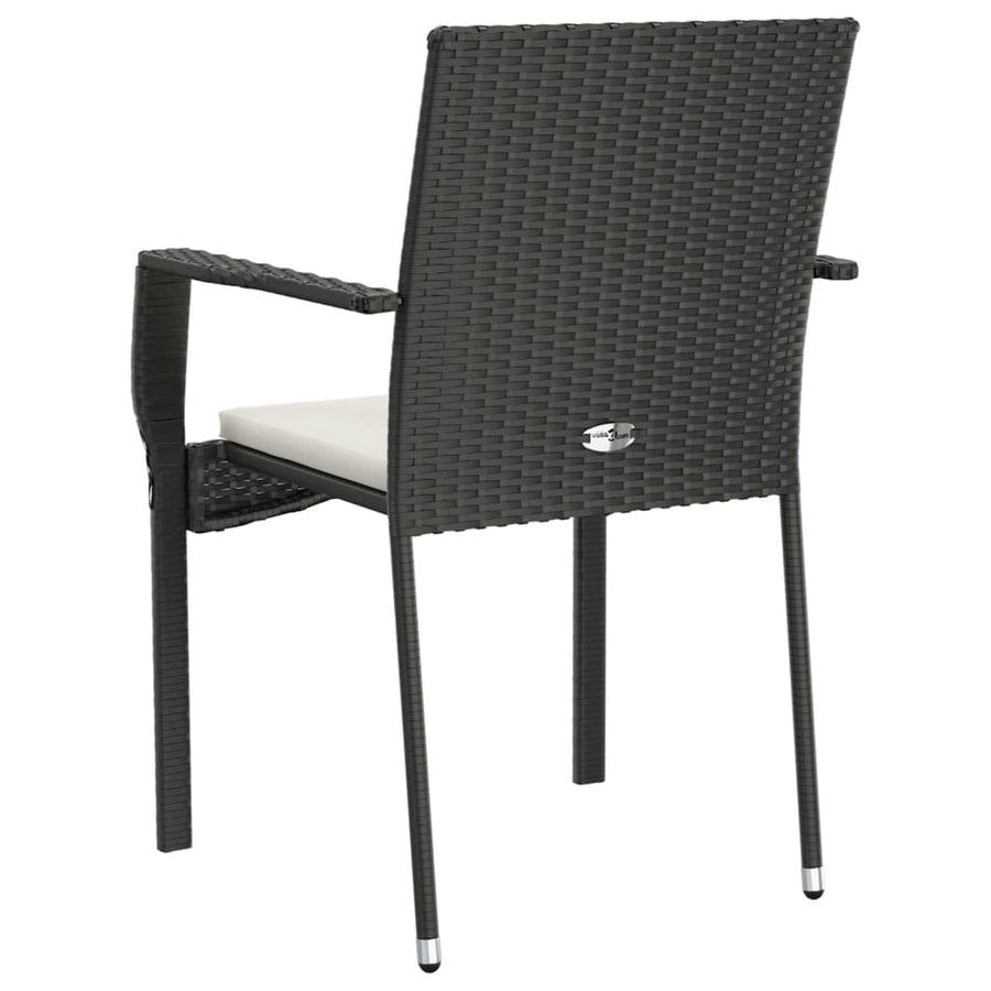 Tuinstoelen Met Kussens Poly Rattan 4 Zwart