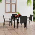 Garden chairs 4 pcs with cushions poly rattan black