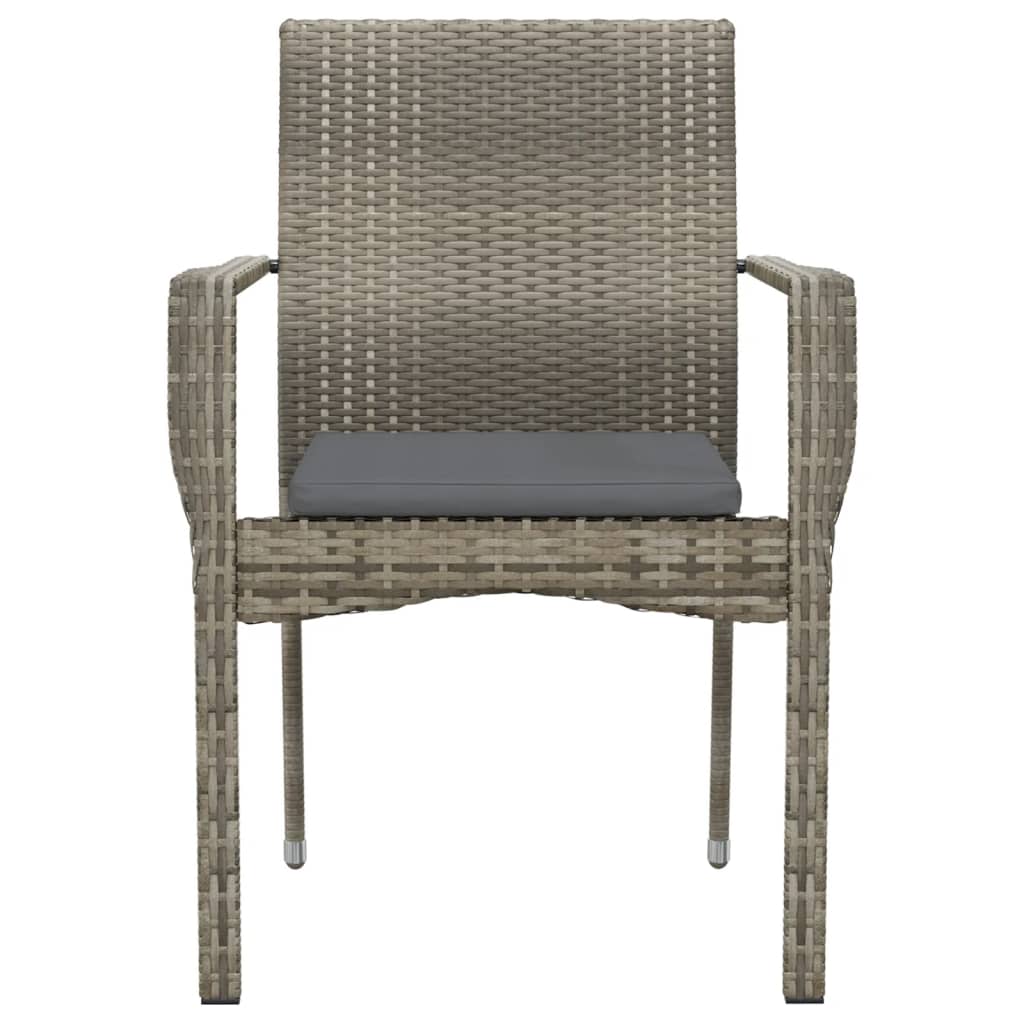 Tuinstoelen Met Kussens Poly Rattan 4 Grijs