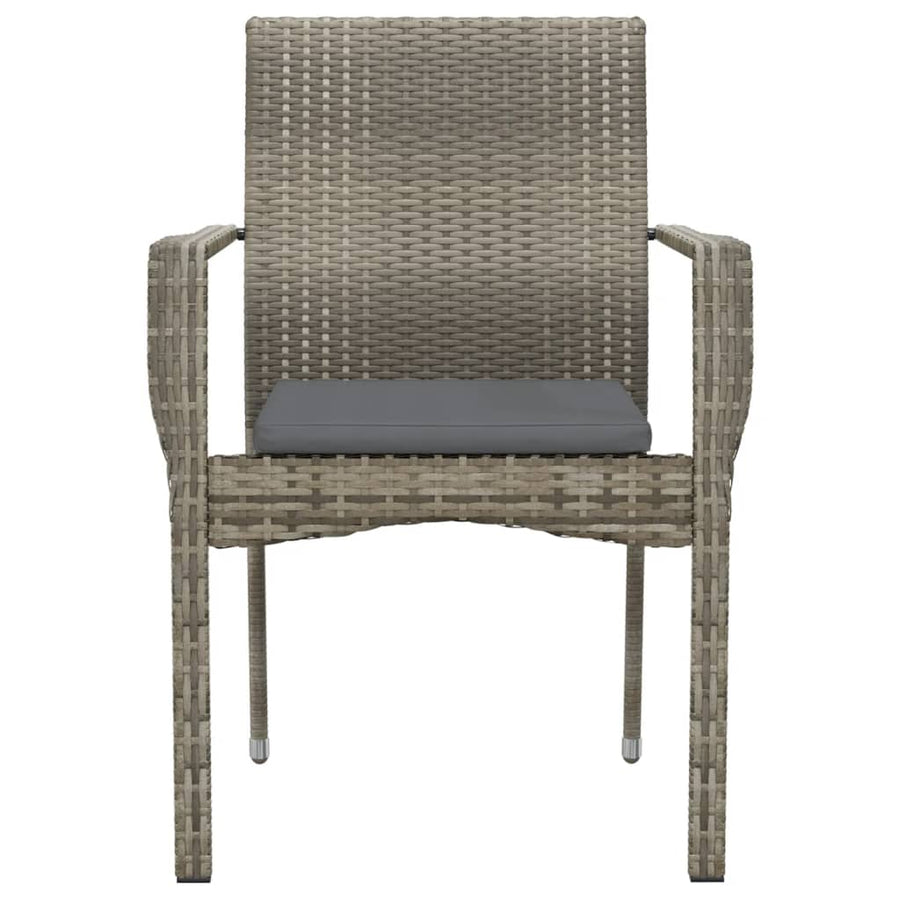 Tuinstoelen Met Kussens Poly Rattan 4 Grijs